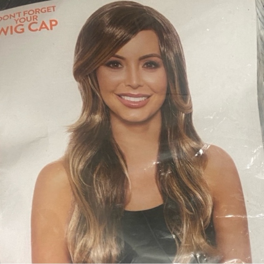 Long Wavy Layered Ombre Blonde Brown Wig Adult OS Ages 16+